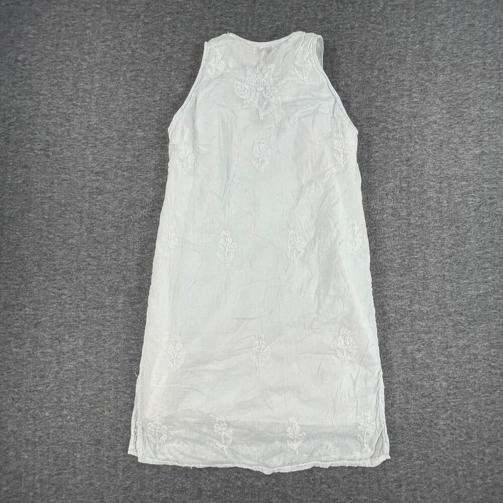 Juliet Dunn London White Embroidered Sleeveless Mini Dress Size 1 S Resort Boho - Picture 11 of 16